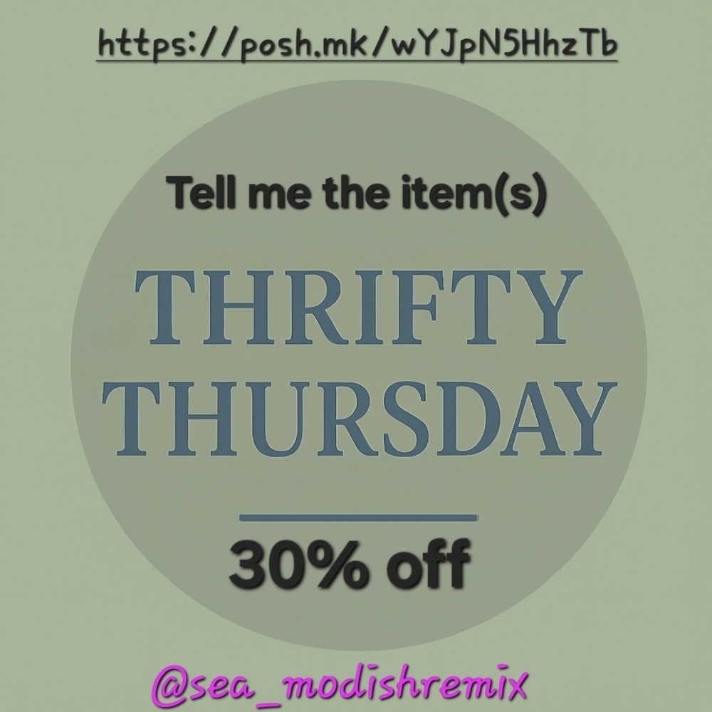 Thrifty Thursday 30% Off, All Items Today Only. Send Me a Message For Discount